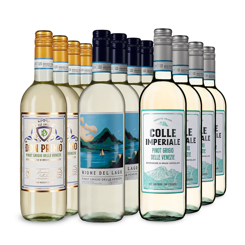 Pinot Grigio XXL: Vinuri premiate cu aur în pachet de 3x4 sticle – Gold