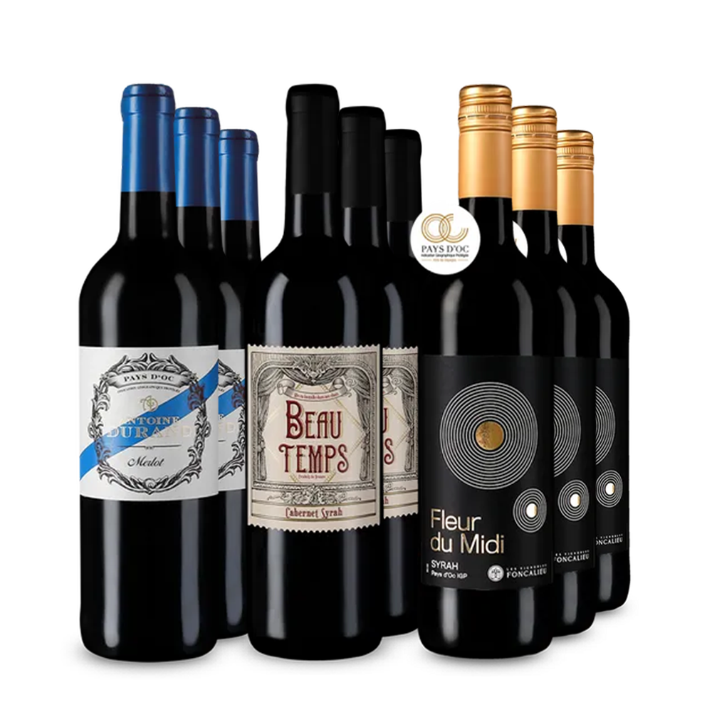 Languedoc-Roussillon: vin roșu de top în pachet de 3x3 sticle – Gold