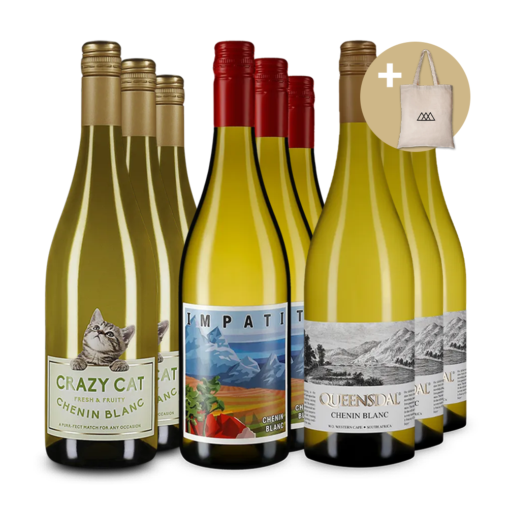 Chenin Blanc de top în pachet de 3x3 sticle + Plasă textilă – Gold