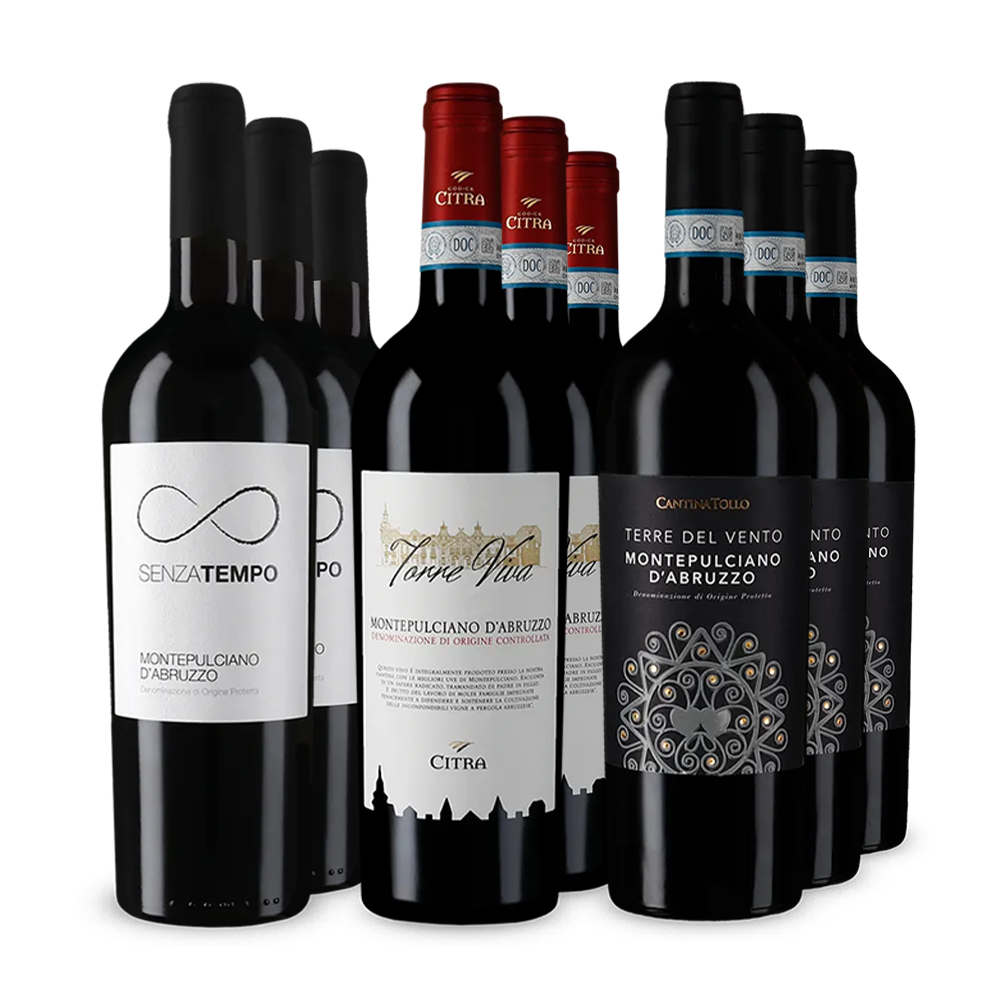 Montepulciano d'Abruzzo în pachet de 3x3 sticle – Gold