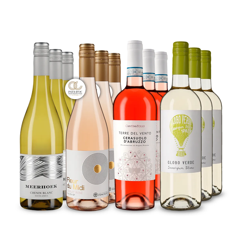 Vin alb & Rosé de top în pachet de 4x3 – Gold