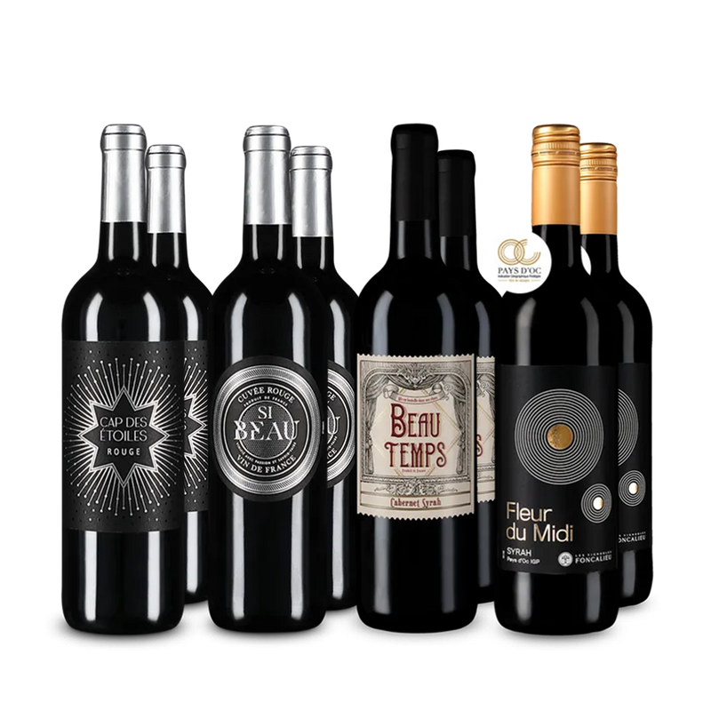 Vin roșu franțuzesc de top în pachet de 4x2 sticle – Gold
