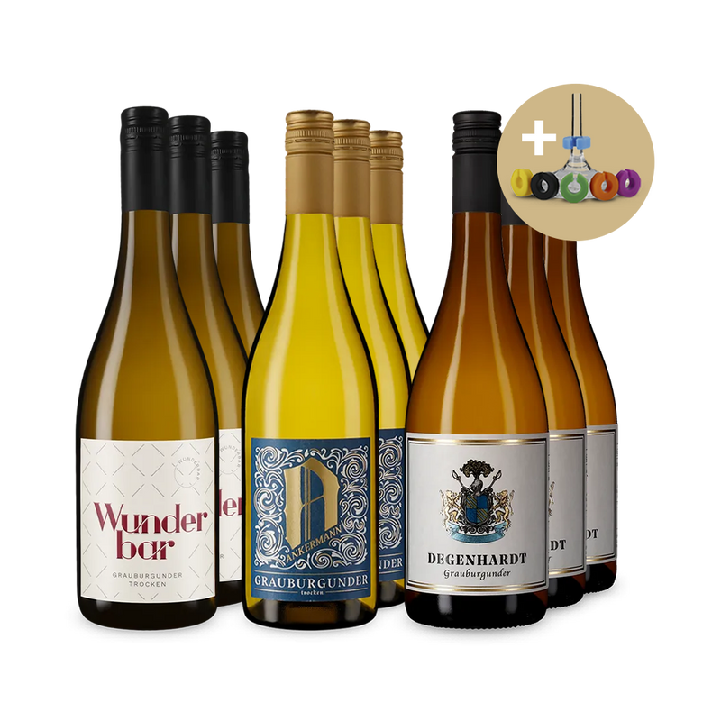 Pinot Gris premiat cu aur + Marcatoare pentru pahare – Gold