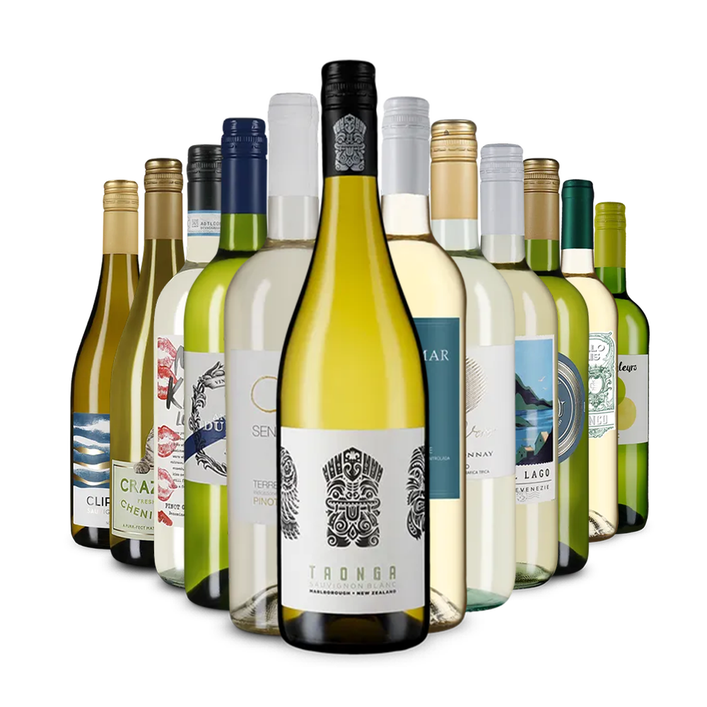 Vedetele de vin alb internațional în pachet de 12 sticle – Gold