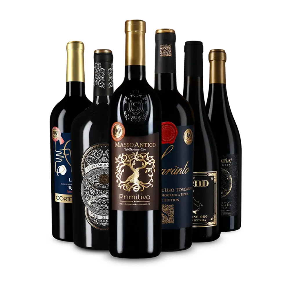 99 puncte Maroni: vin roșu italian în pachet de 6 sticle – Gold