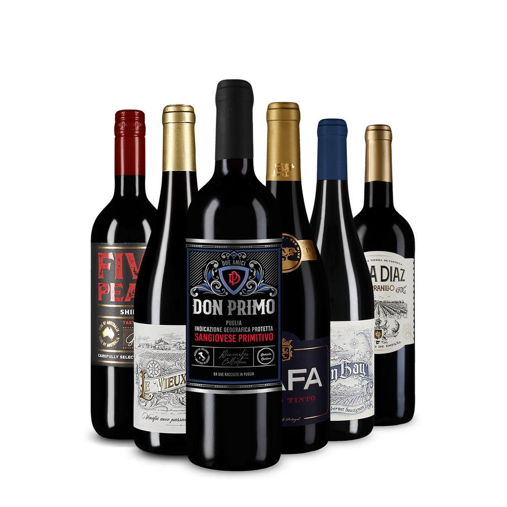 Vinurile roșii ale anului 2025 în pachet de 6 sticle – Gold