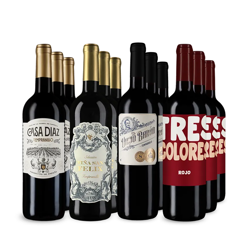 Tempranillo de top în pachet de 4x3 sticle – Gold