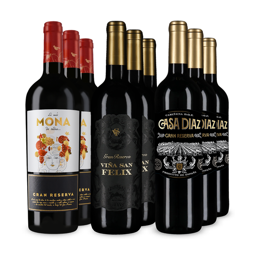 Gran Reserva: trio în pachet de 3x3 sticle – Gold