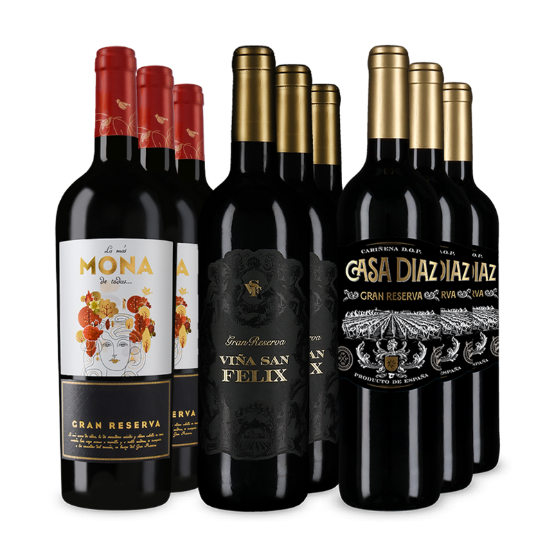 Gran Reserva: trio în pachet de 3x3 sticle – Gold