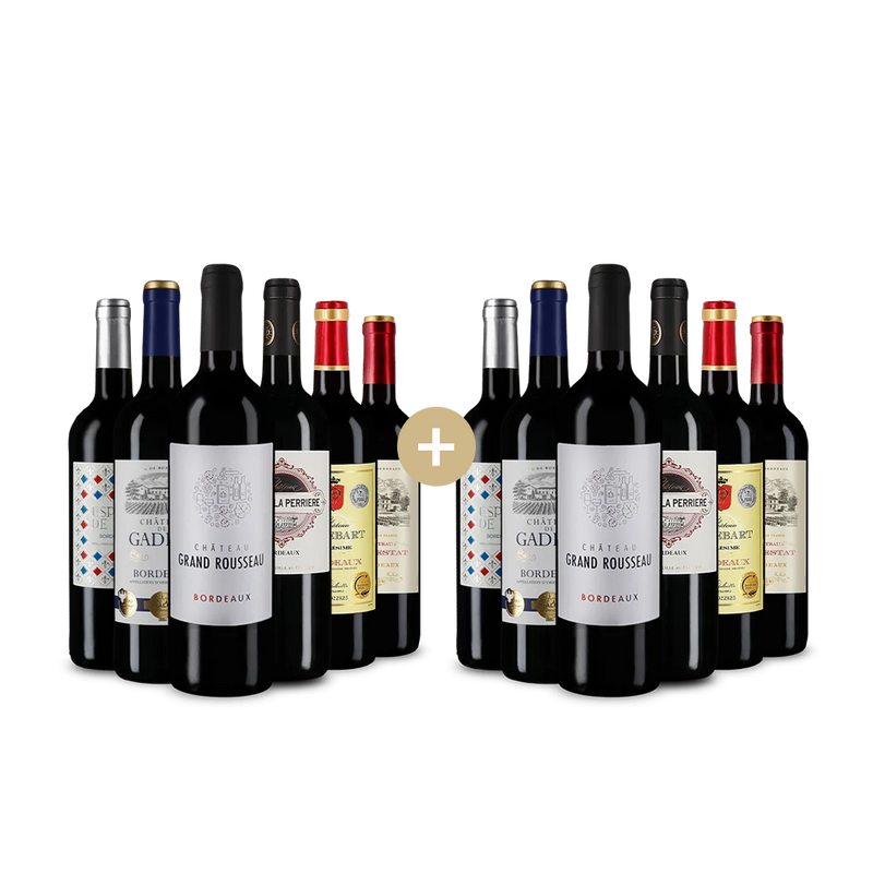 6+6 sticle: Bordeaux de top – Gold