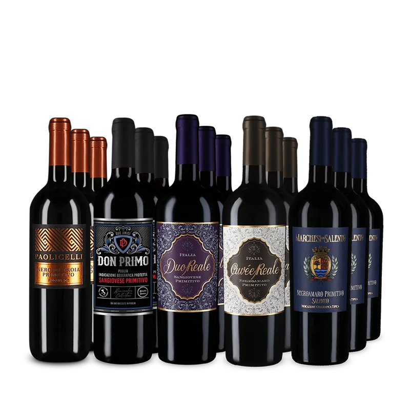 Primitivo XXL: vinuri premiate cu aur în pachet de 5x3 sticle – Gold