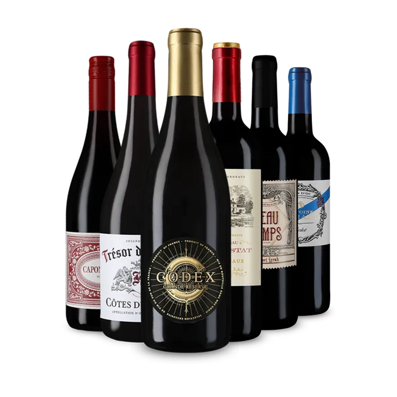 Vinuri roșii franțuzești de top în pachet de 6 sticle – Gold