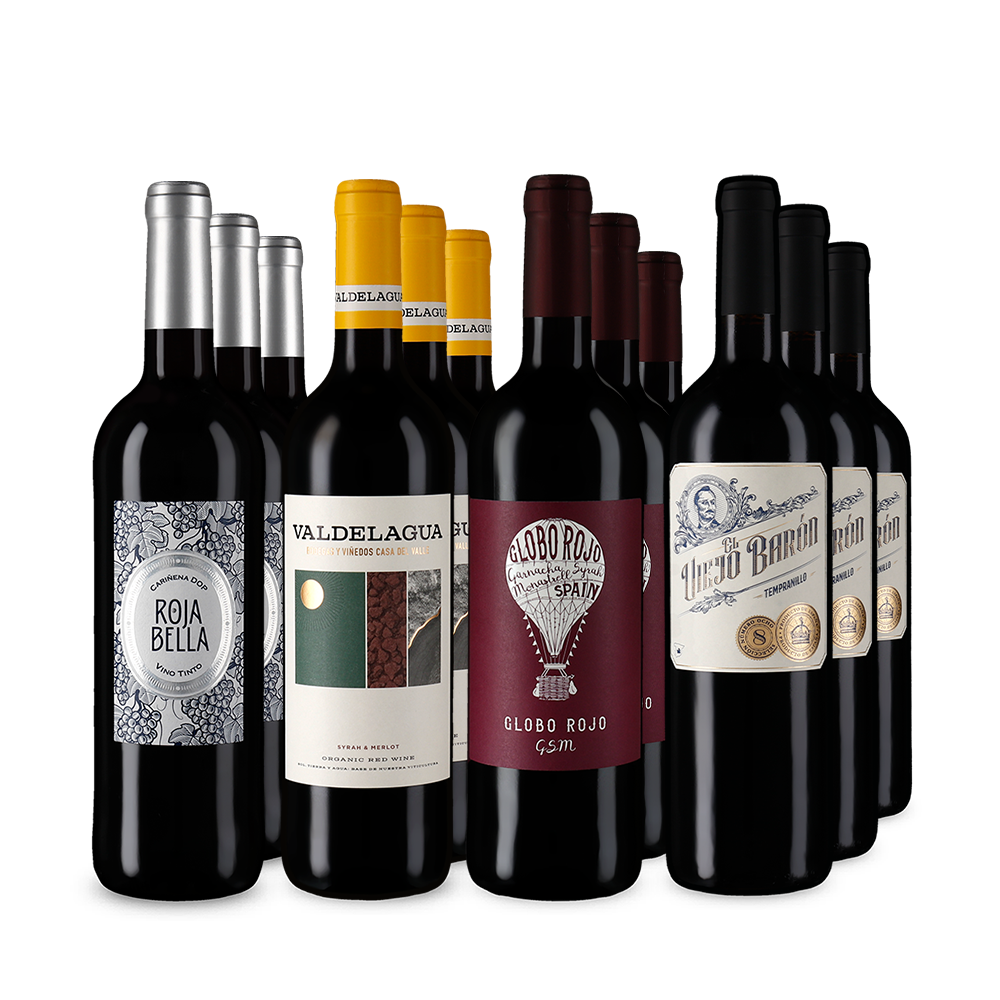 Vinuri roșii spaniole de top în pachet de 4x3 sticle – Gold