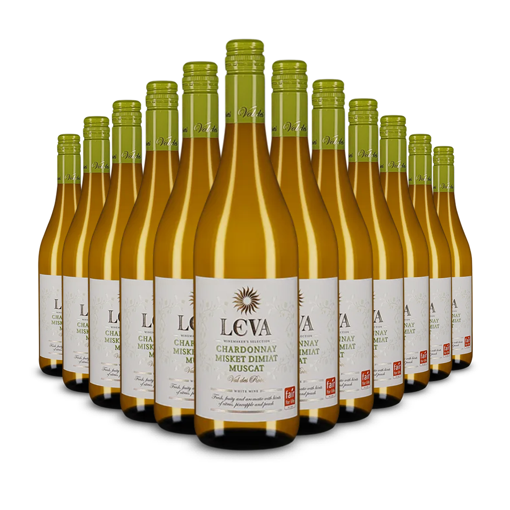 12 sticle Leva Winemakers Selection Chardonnay, Misket, Dimiat & Muscat 2024 – Gold