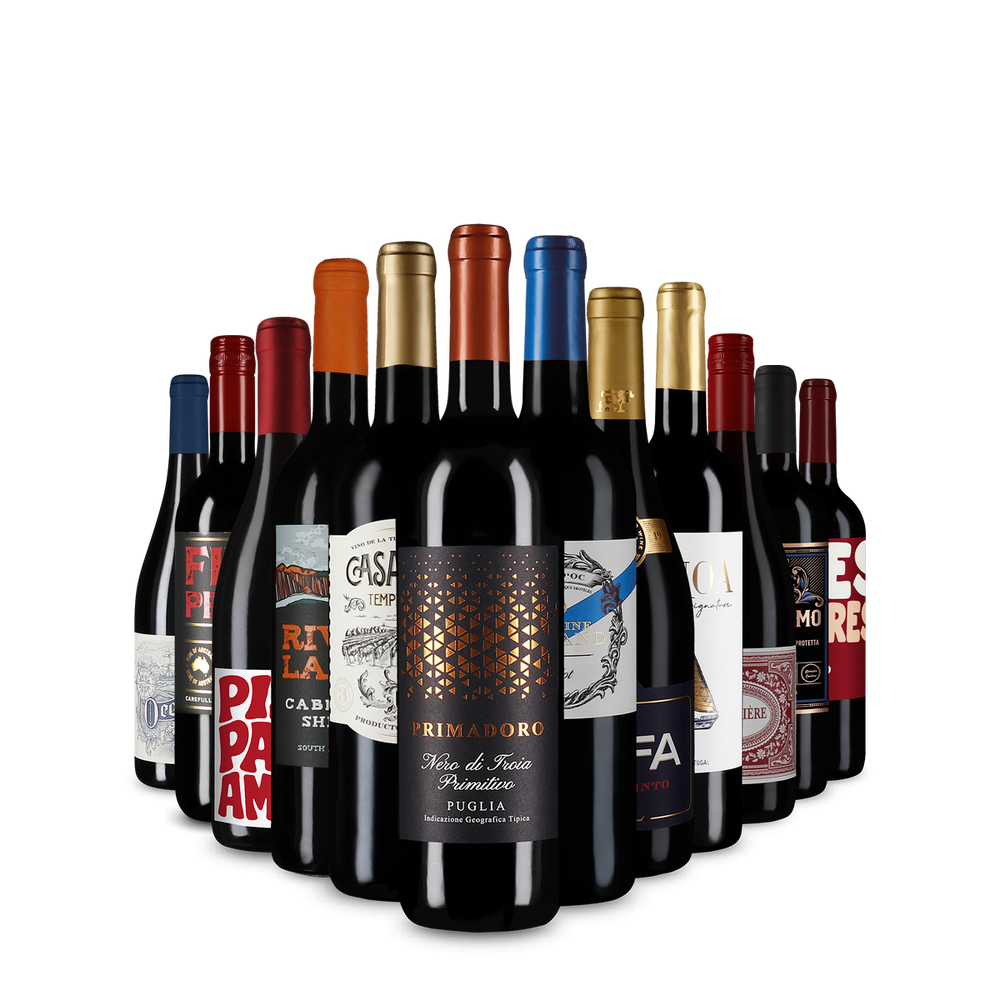 Varietate de Paște: Vinuri roșii de top în pachet de 12 sticle – Gold