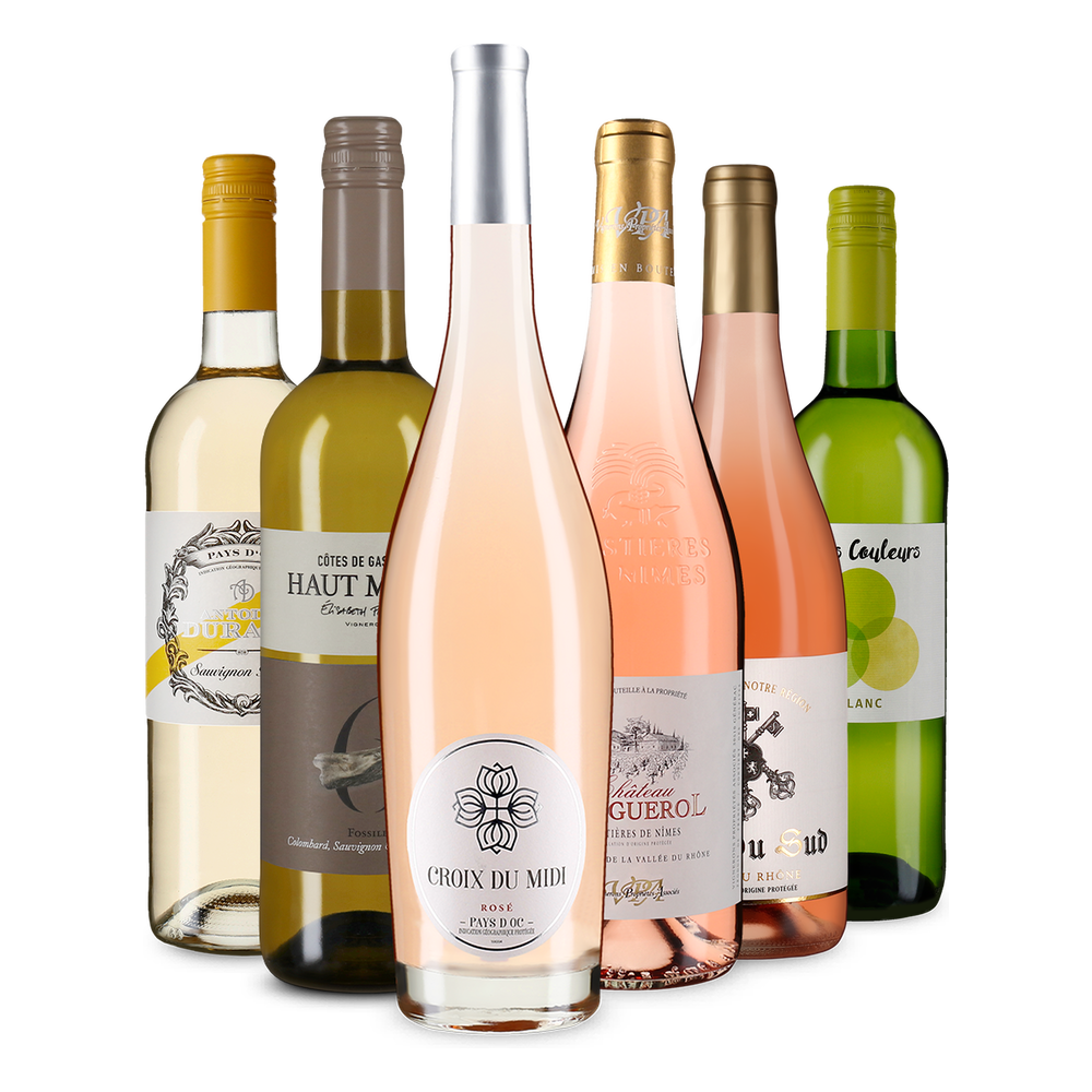 6x1 Varietate de vinuri rosé și albe din Franța la preț avantajos